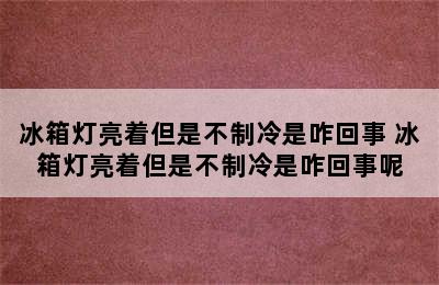 冰箱灯亮着但是不制冷是咋回事 冰箱灯亮着但是不制冷是咋回事呢